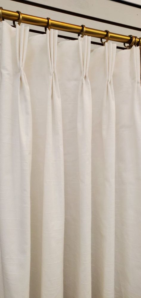 7-Day Drapes in Cotton Slub Duck Fabric in White (1 Pair / 2 Panels)