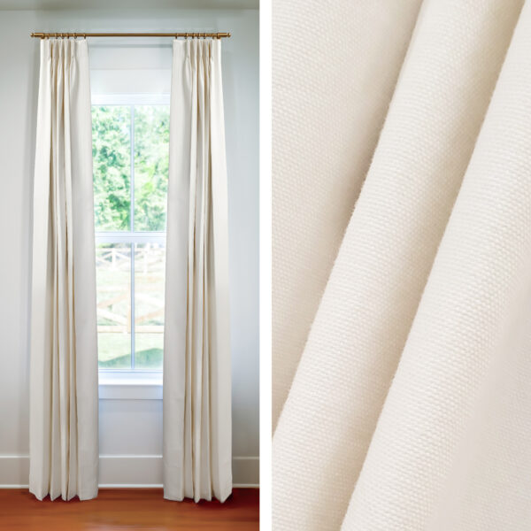 7-Day Drapes in 7 oz. Cotton Duck Fabric in White (1 Pair / 2 Panels)