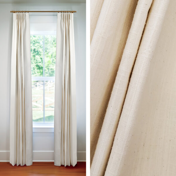 7-Day Drapes in Cotton Slub Canvas Fabric in Natural (1 Pair / 2 Panels)