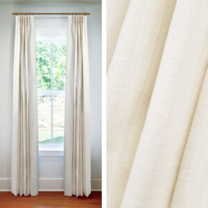 7-Day Drapes in Cotton Slub Canvas Fabric in White (1 Pair / 2 Panels)