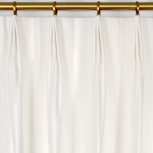 Classic Custom Drapes in Slub Linen in White (1 Pair / 2 Panels)