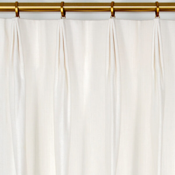 Classic Custom Drapes in Slub Linen in White (1 Pair / 2 Panels)