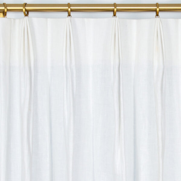 Classic Custom Drapes in 100% Linen Fabric in White (1 Pair / 2 Panels)