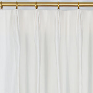 Classic Custom Drapes in Washed Slub Linen in White (1 Pair / 2 Panels)