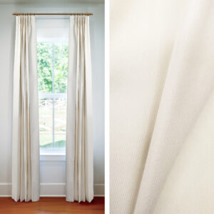 7-Day Drapes in Cotton Fine-Line Twill Fabric in White (1 Pair / 2 Panels)