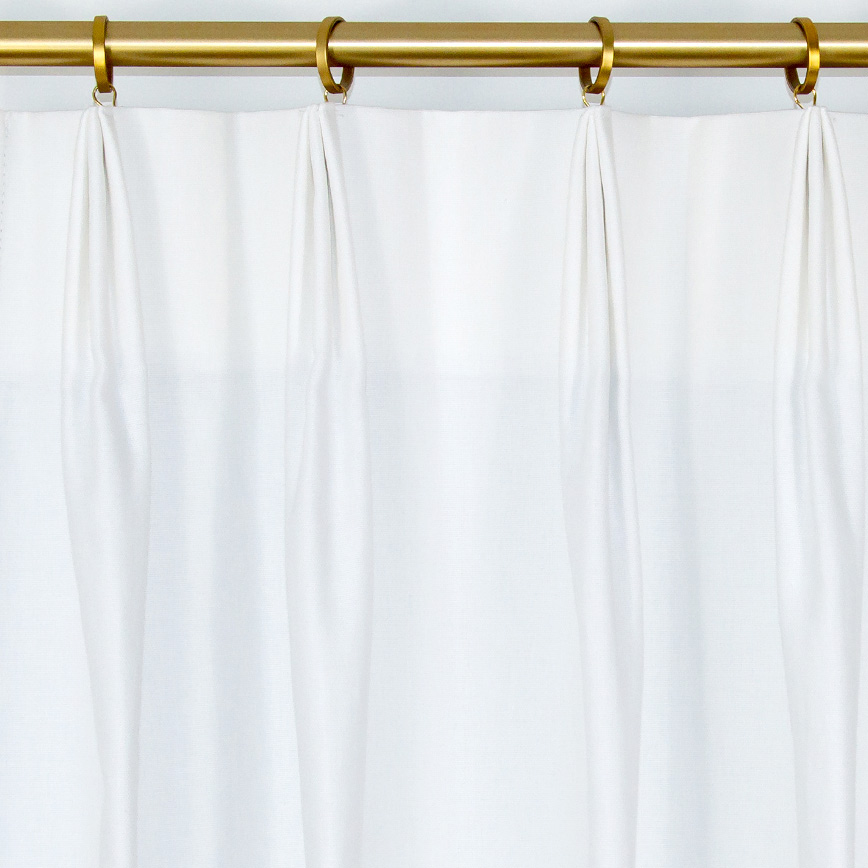 Classic Custom Drapes in 7 oz. Cotton Duck Fabric in White (1 Pair / 2 Panels)