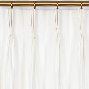Classic Custom Drapes in Cotton Slub Canvas Fabric in White (1 Pair / 2 Panels)