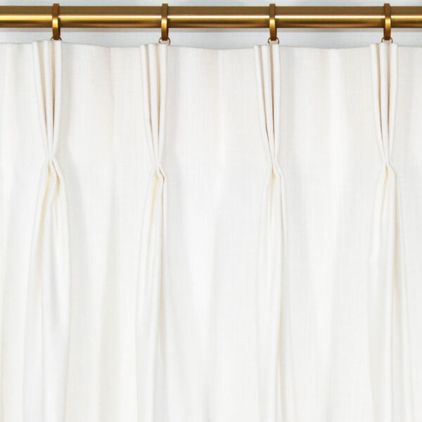 Classic Custom Drapes in Cotton Slub Canvas Fabric in White (1 Pair / 2 Panels)