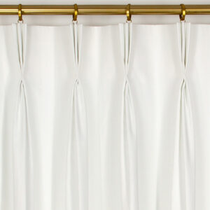 Classic Custom Drapes in Abby Fine-Line Cotton Twill Fabric in White (1 Pair / 2 Panels)