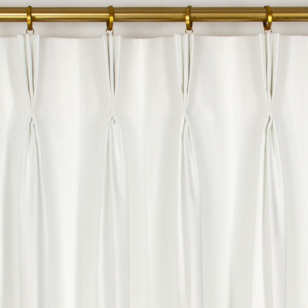 Classic Custom Drapes in Abby Fine-Line Cotton Twill Fabric in White (1 Pair / 2 Panels)