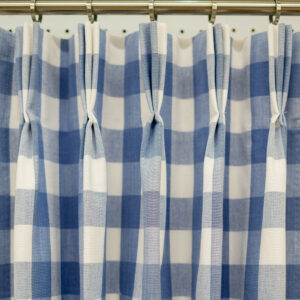 Classic Custom Drapes In Lyme Plaid In French Blue (1 Pair / 2 Panels)