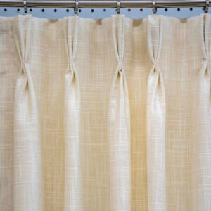Classic Custom Drapes in Tingly Parchment, Slubby Textured Fabric in Beige