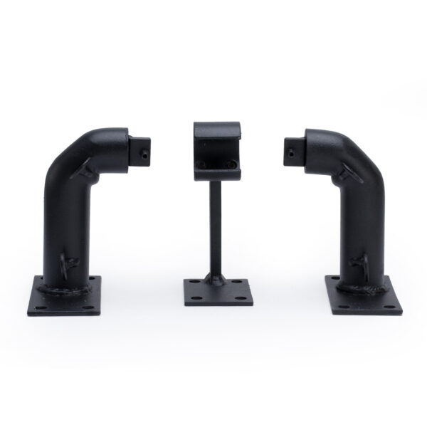 Radius French Return Bracket Set for Zip Rods in the 1 in Scale - Black Drapery Hardware