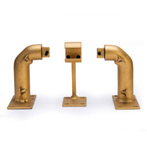 Radius French Return Bracket Set for Zip Rods in the 1 in Scale - Antique Gold Drapery Hardware