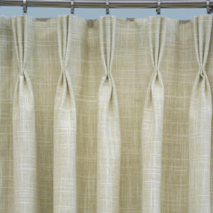 Classic Custom Drapes in Tingly Pear, Slubby Textured Fabric Beige