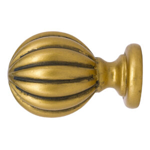 Boullion 1870's Finial for 2 in. Scale Rod - Antique Gold Drapery Hardware