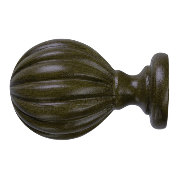 Boullion 1870's Finial for 2 in. Scale Rod - Italian Walnut Drapery Hardware