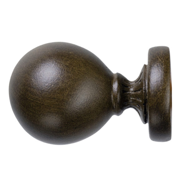 Oxfordshire Ball Finial for 2 in. Scale Rod - Italian Walnut Drapery Hardware