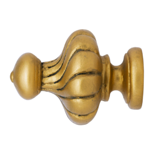 Virtue Short Finial for 2 in. Scale Rod - Antique Gold Drapery Hardware