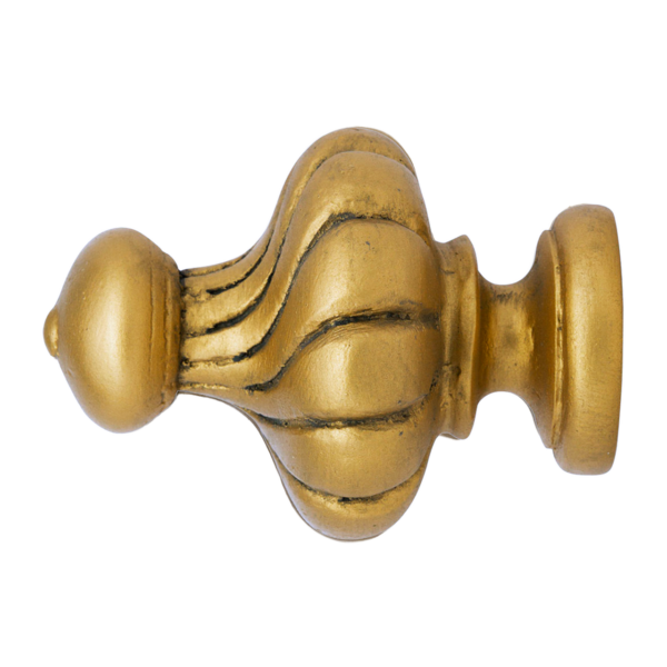 Virtue Short Finial for 2 in. Scale Rod - Antique Gold Drapery Hardware