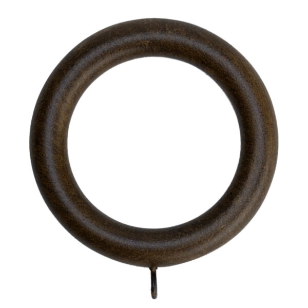 3 in. Wood Style Rings for 1-3/4 in. Traditional Smooth Wood Rods in the 2 in. Scale - Italian Walnut Drapery Hardware