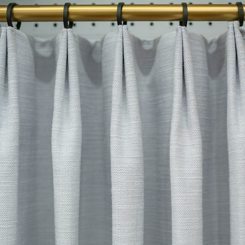 Custom Pleated Lined Drapes in White Cotton Duck