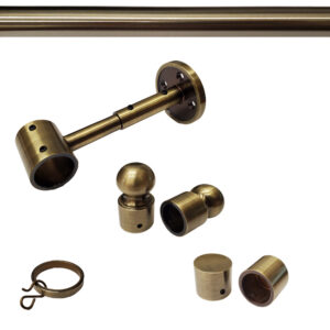 Classic Collection Drapery Hardware Set - Antique Brass