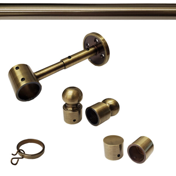 Classic Collection Drapery Hardware Set - Antique Brass