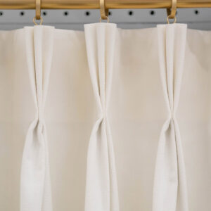 Classic Custom Drapes in Ava Oyster, Slubby Textured Fabric in Off-White
