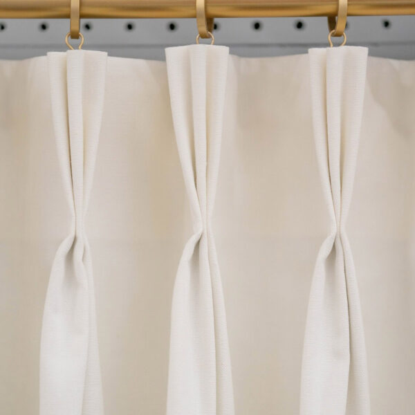 Classic Custom Drapes in Ava Oyster, Slubby Textured Fabric in Off-White