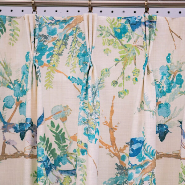 Classic Custom Drapes in Emilia Mediterranean Blue (1 Pair / 2 Panels)