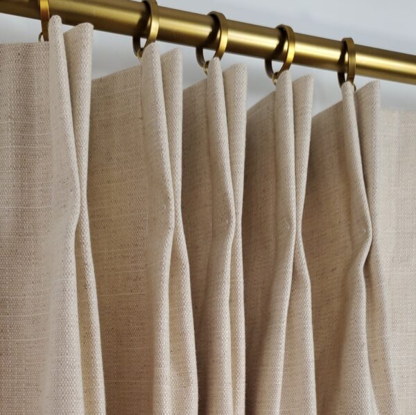 Classic Custom Drapes in Slub Linen in Natural (1 Pair / 2 Panels)