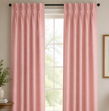 Classic Custom Drapes in Jefferson Petal Pink (1 Pair / 2 Panels)